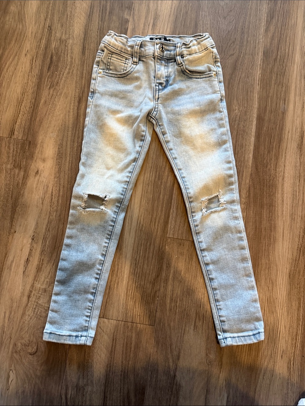U.S. Army Light Blue Skinny Jeans with Distressed Knees
